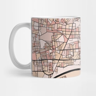 Zagreb Map Pattern in Soft Pink Pastels Mug